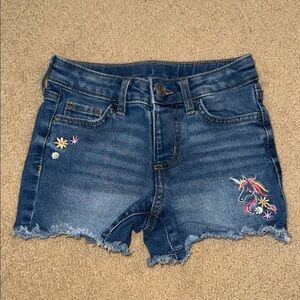 jumping beans Dark Blue Denim Unicorn Embroidered Shorts